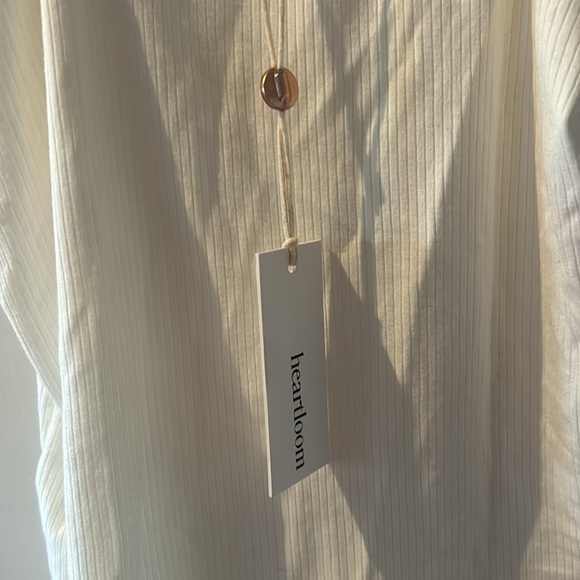 HEARTLOOK ANTHROPOLOGIE ribbed white tank with ruffle sleeves large - Picture 10 of 11